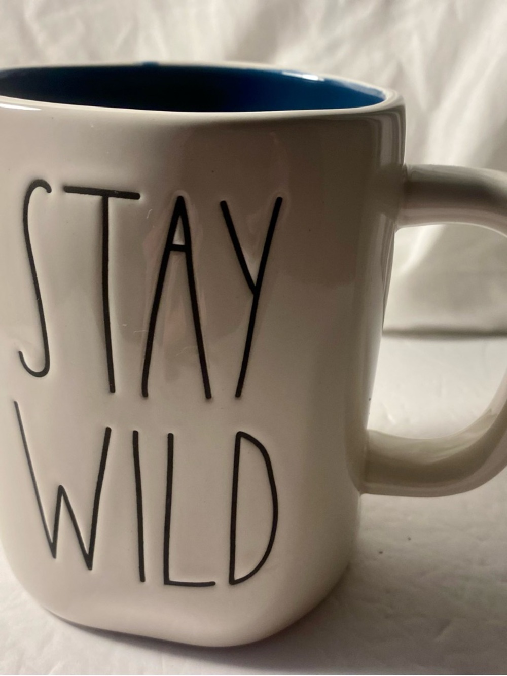 Rae Dunn White Mug with Blue Interior - STAY WILD - Picture 8 of 9